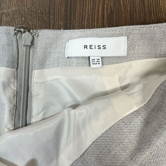 REISS Wool Blend Haven Pencil Skirt In Gray Size 6 - Picture 4 of 7